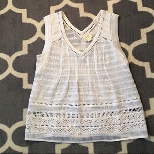 Anthropologie Maeve white eyelet top
